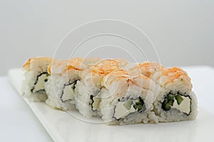 Ebi Nigiri Sushi Japanese prawn sushi pattern. sushi with shrimp