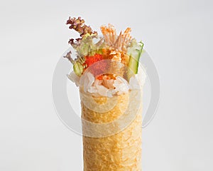 Ebi Tempura (Shrimp) Hand Roll Temaki