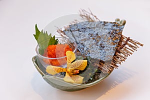 Ebiko Shrimp Egg Served with Seaweed