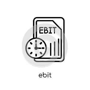 ebit icon. Trendy modern flat linear vector ebit icon on white b