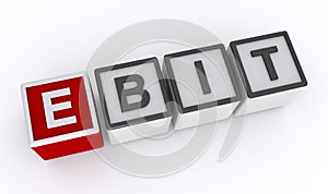 ebit word block on white