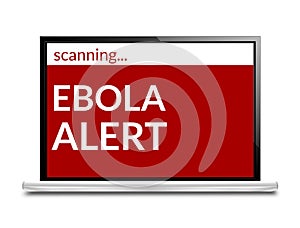 Ebola Alert red computer screen