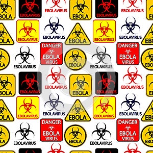 Ebola danger signs seamless pattern