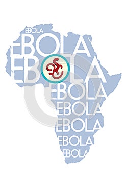 Ebola Virus in African Map Vector