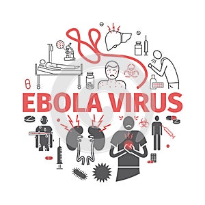 Ebola Virus Disease Infographics. Vector signs for web graphics.