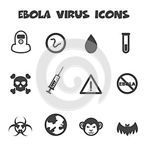 Ebola virus icons