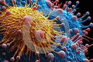 Ebola Virus Particles, Detailed Viral Structure Illustration, Medical Concept