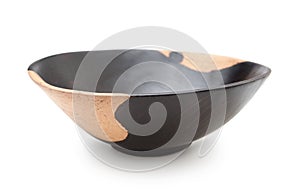 Ebony bowl isolated on white