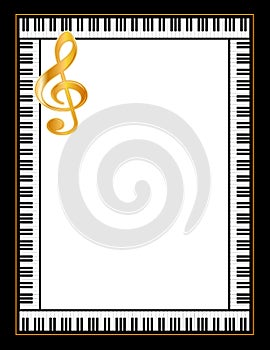 Ebony and Ivory Piano Poster, Gold Clef