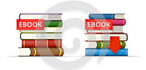 EBOOK books stacks icons
