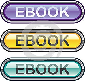 Ebook Button download look Glossy vector