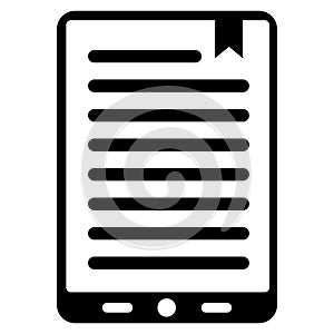 Ebook device icon. E book reader sign. Electronic book reader symbol. flat style