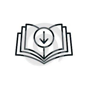 Ebook digital download icon - book and arrow