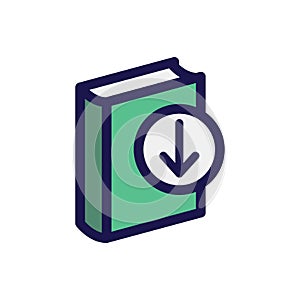 Ebook digital download icon - book and arrow photo