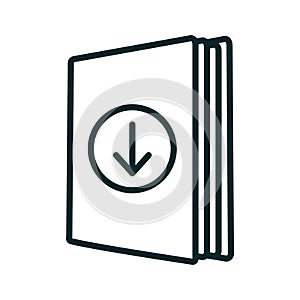 Ebook digital download icon - book and arrow