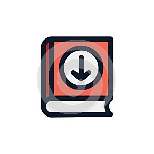 Ebook digital download icon - book and arrow