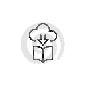 EBook download cloud line icon