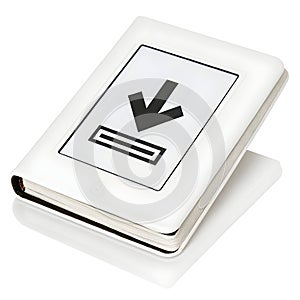 Ebook download reading isolated on white background