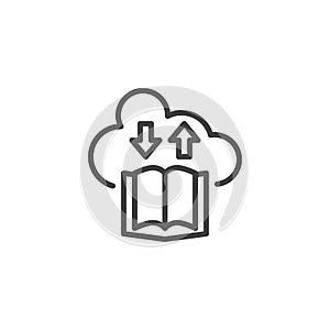 EBook download and upload line icon