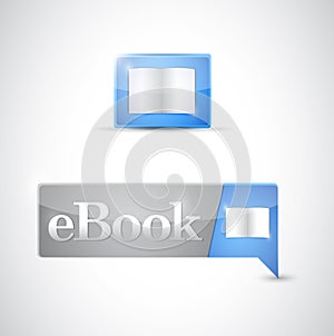 Ebook icon button blue download