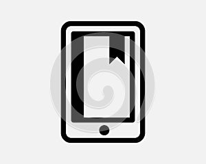 Ebook Icon E Book Electronic Reader Reading App Device Digital Page Screen Tablet Black Vector Clipart Graphic Artwork Sign Symbol