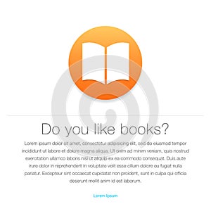 Ebook icon. E-book symbol
