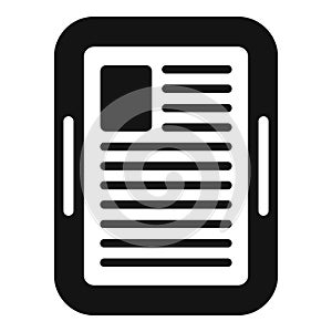 Ebook information study icon simple vector. Reading online book