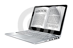 Ebook - laptop as electronic book photo