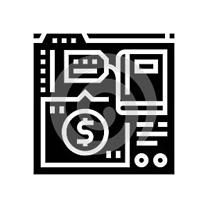 ebook publishing glyph icon  illustration
