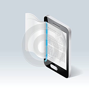 ebook reader concept. Vector illustration decorative design