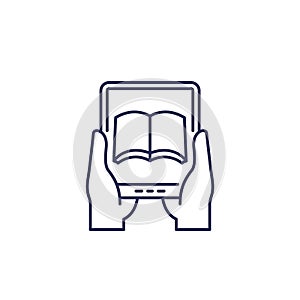 ebook reader device line icon