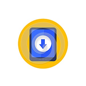 ebook reader icon, download a book to device