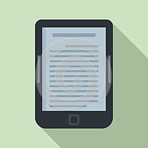 Ebook reader icon, flat style