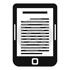 Ebook reader icon, simple style