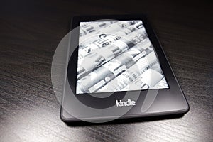 EBook reader Kindle 4 on black background