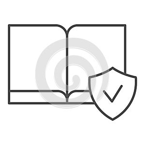 Ebooks available thin line icon. Electronic book vector illustration isolated on white. Cheked book outline style design