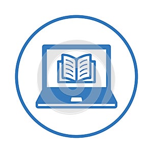 EBooks, book, books, Learning, learn icon. Blue vector sketch.