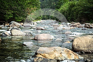 Ebro river through a valley in Cantabria, Spain