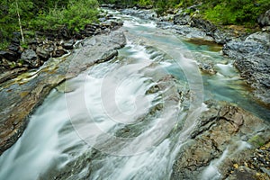 Ebro river through a valley in Cantabria, Spain