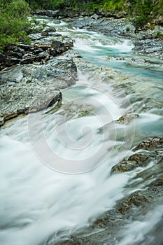 Ebro river through a valley in Cantabria, Spain