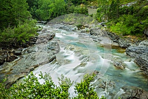 Ebro river through a valley in Cantabria, Spain