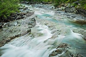 Ebro river through a valley in Cantabria, Spain