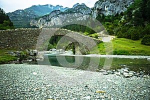 Ebro river through a valley in Cantabria, Spain