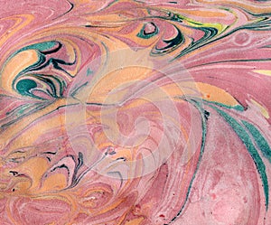 Ebru art. Painting on water