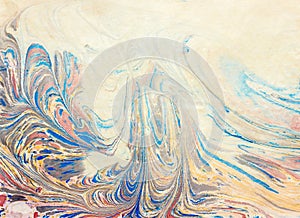 Ebru paper waves natural colors