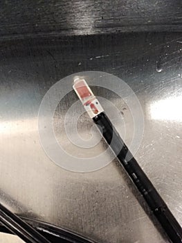 EBUS scope - Blood at tip of scope not pre-cleaned