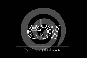 EBV modern geometric typography logo