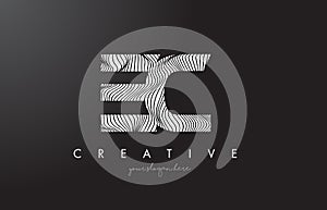 EC E C Letter Logo with Zebra Lines Texture Design Vector. photo