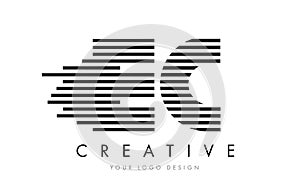 EC E C Zebra Letter Logo Design with Black and White Stripes photo