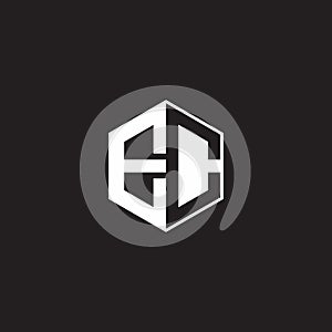 EC Logo monogram hexagon with black background negative space style photo